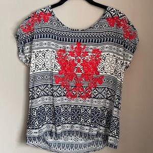 Anthropologie embroidered pattered shirt